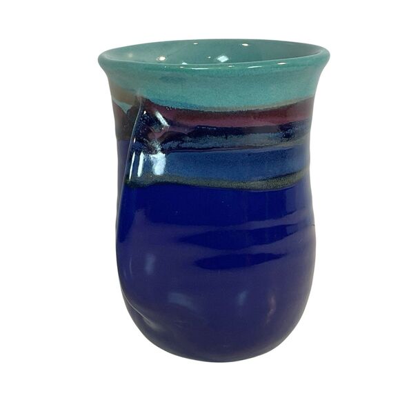 Neher Pottery Clay in Motion Hand Warmer Coffee Mug New Signed Right Handed 14oz - Picture 3 of 8